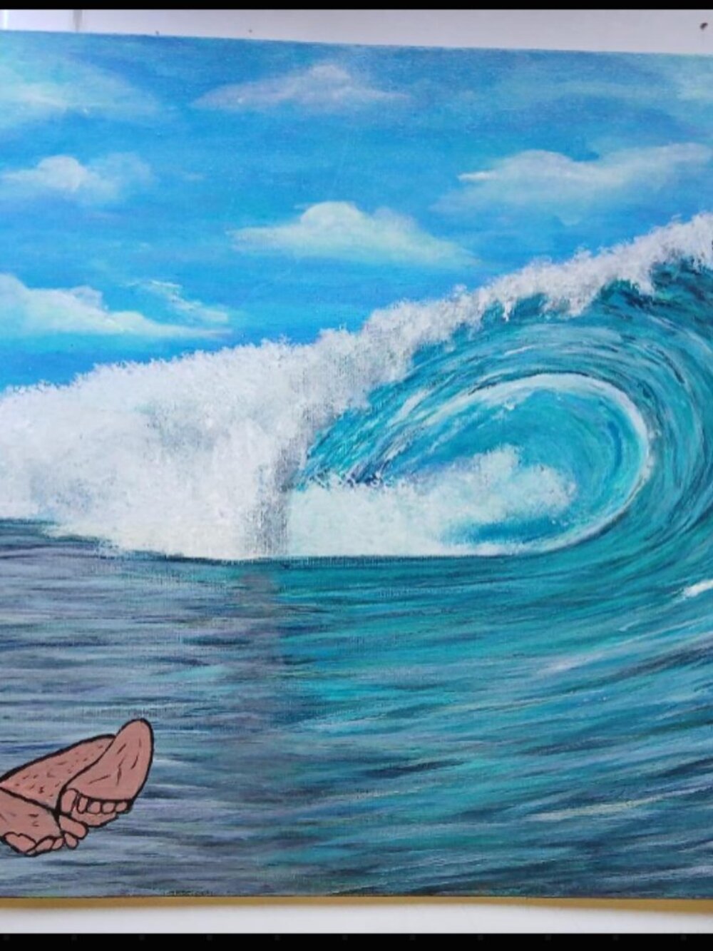 Original Acrylic Painting by Chef Mark Heaton "WET FEET"